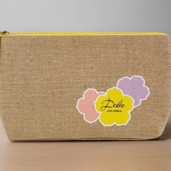 Dolce & Gabanna Makeup Bag clutch burlap cosmetic pouch - Picture 1 of 3